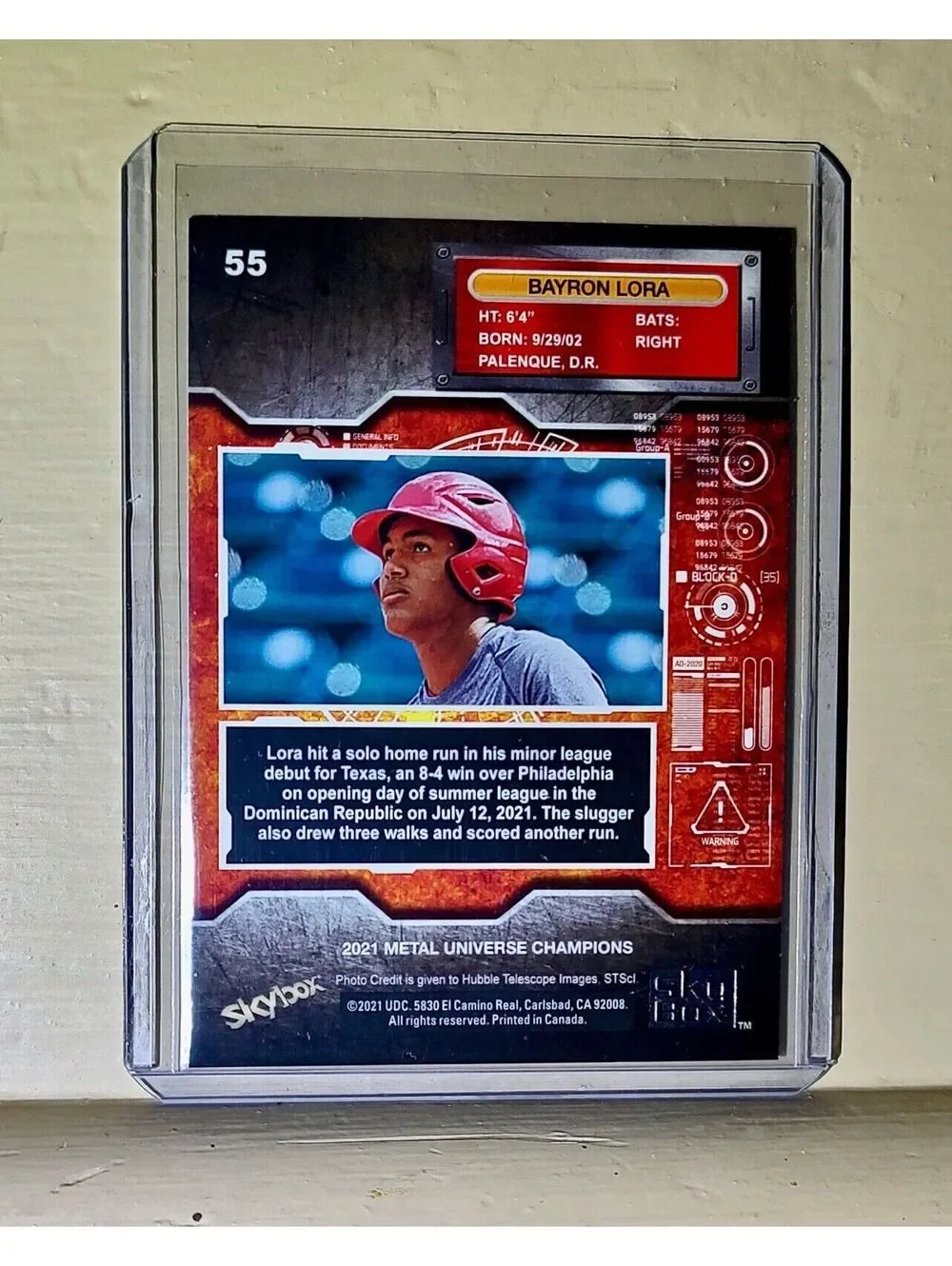 2021 Bayron Lora Skybox Metal Universe Champions #94 Baseball Card